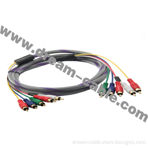 High Quality 5 RCA to 5 RCA Cable with Mesh (YTX102)